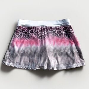 Sofibella Womens Golf Skirt L White Pink Airflow Printed Tennis Walking Skirt